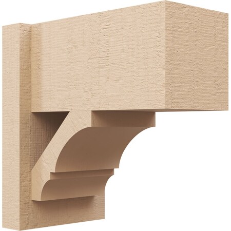 Ekena Millwork 8-in W x 14-in D x 14-in H Balboa Block Rough Cedar Woodgrain TimberThane Outlooker, Primed Tan OUTUR080X14X14BOA44RCPR